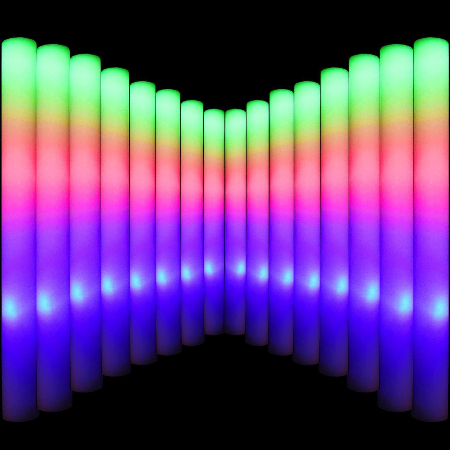 LifBetter Light Up Glow Sticks Bulk, LED Foam Sticks in The Dark with 3 Modes Flashing Led Foam Multicolor Batons Light up Party Favors for Birthdays, Weddings, Concerts, Festivals (68pcs)