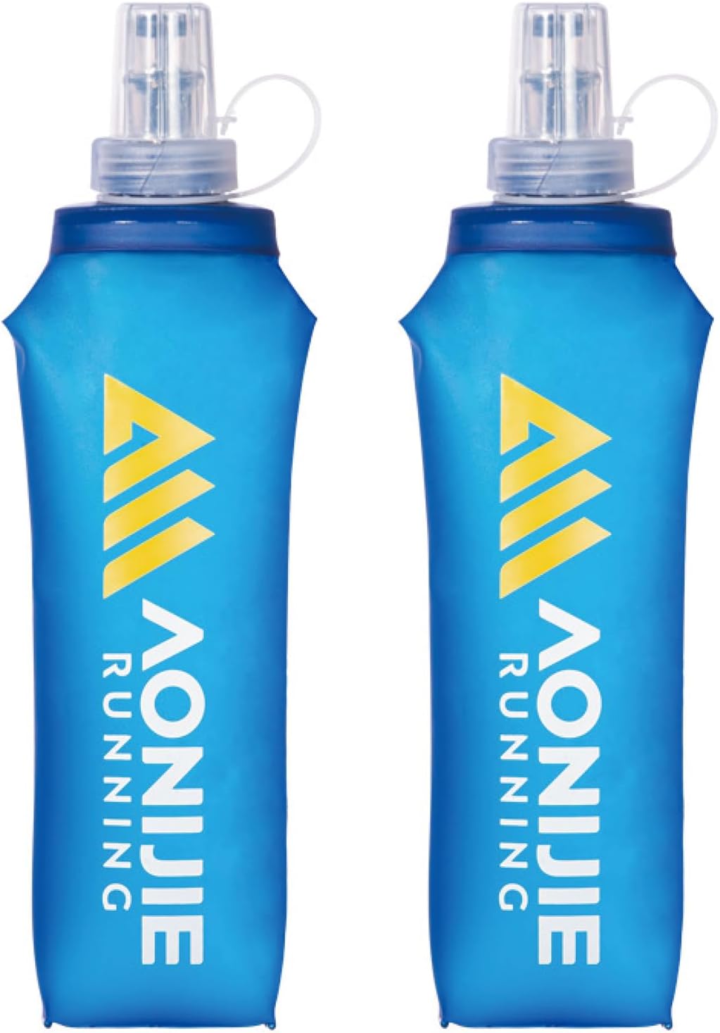 TRIWONDER Soft Flask Collapsible Water Bottles Running Bottle BPA-Free Foldable Handheld Runner Water Flask for Hydration Pack Marathon Hiking Cycling Climbing Travel (01# 500ml - Pack of 2)