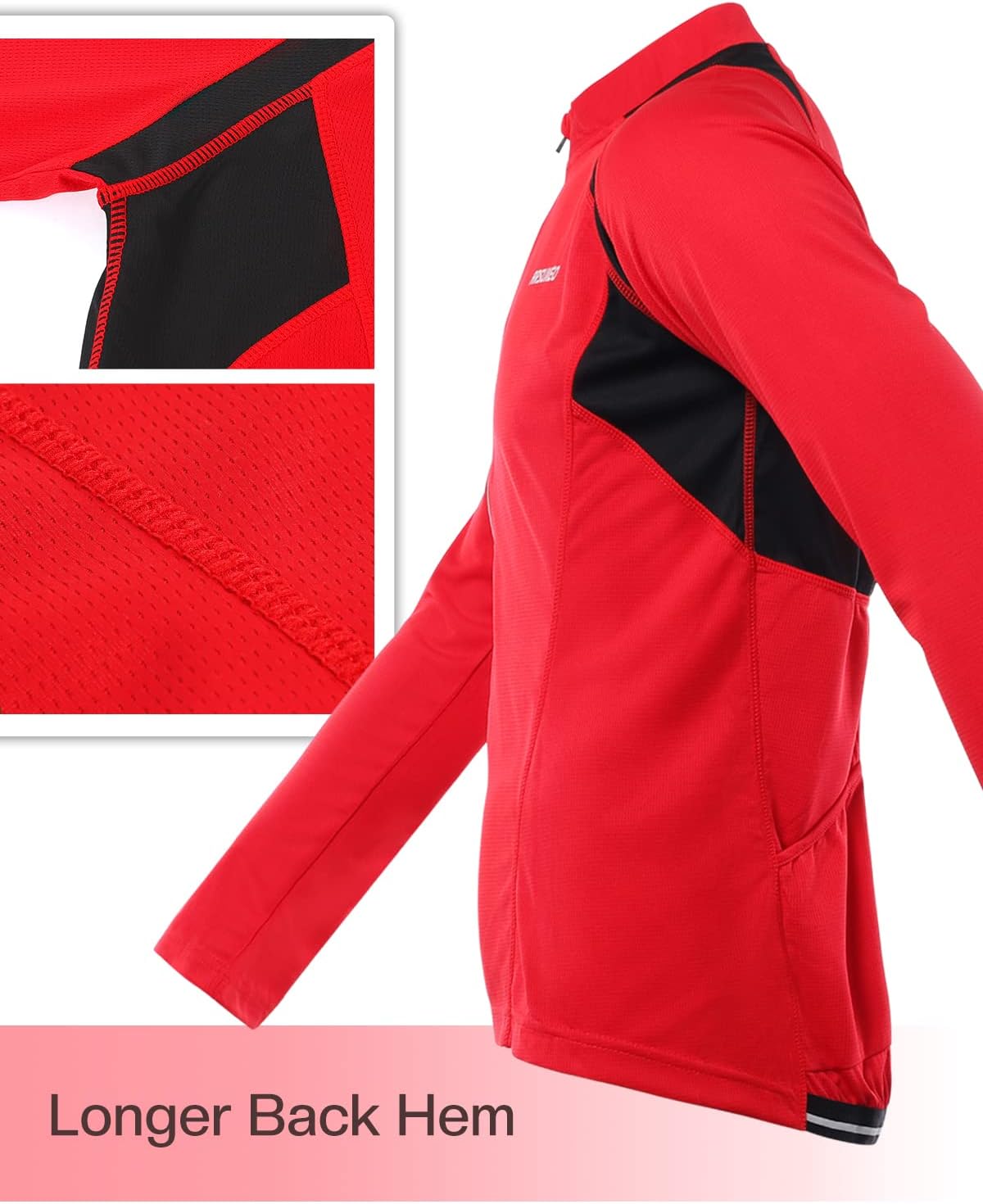 ARSUXEO Men's Half Zipper Cycling Jerseys Long Sleeves Mountain Bike Shirts 6031