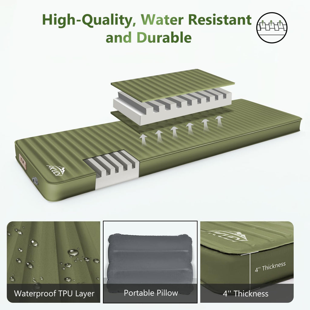 Self Inflating Sleeping Pad with Electric Pump
