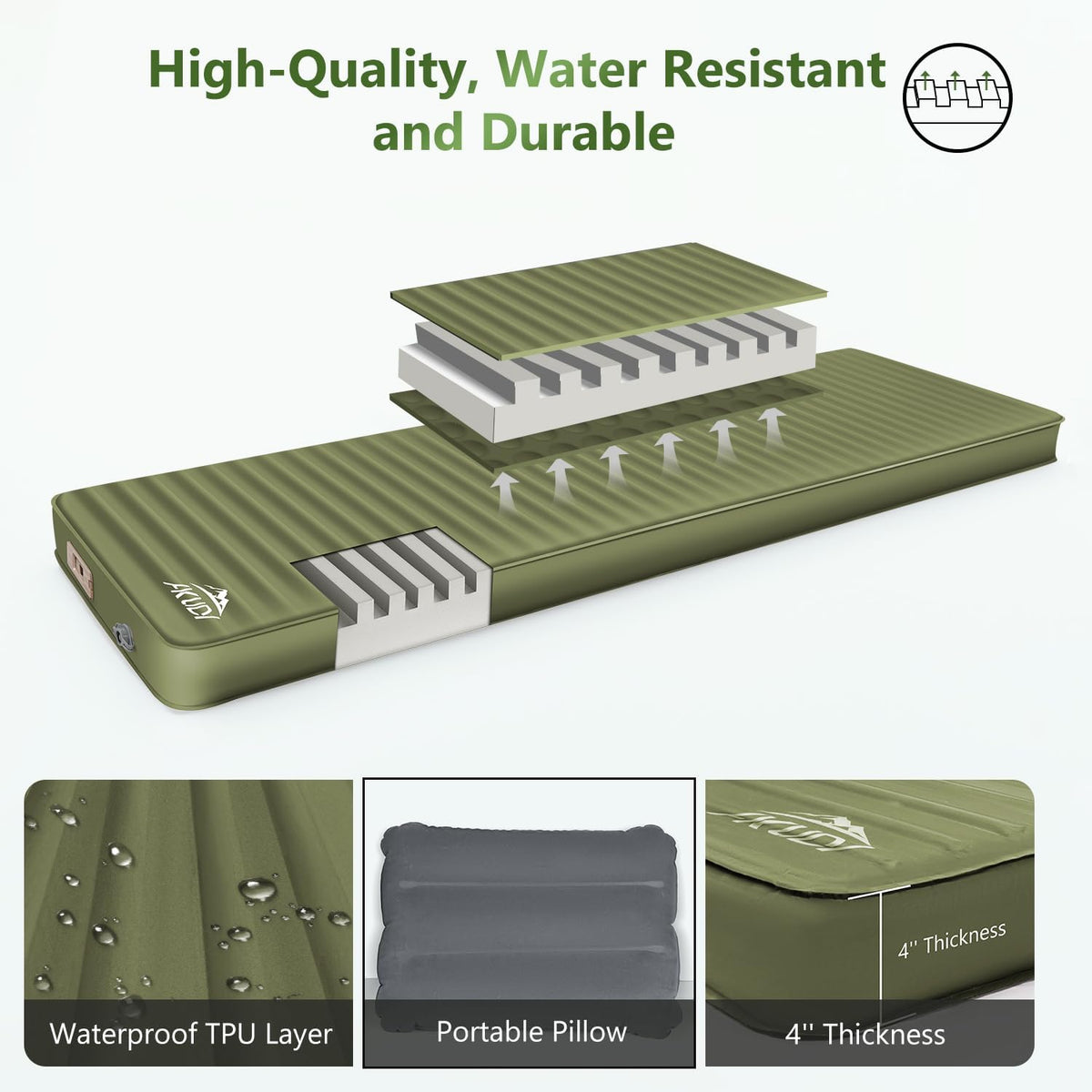 Self Inflating Sleeping Pad with Electric Pump