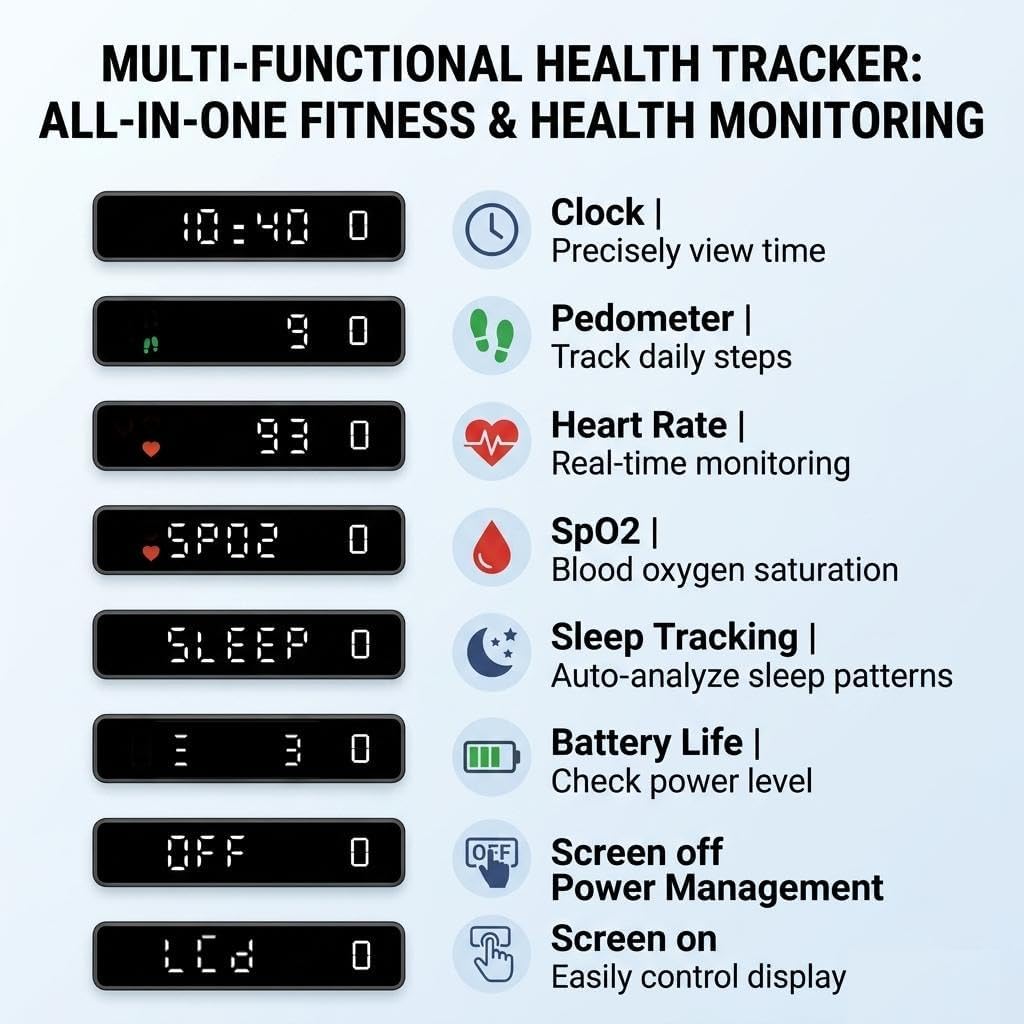 Smart Bracelet for Men Women with 2 Bands 24/7 Fitness Health Tracker