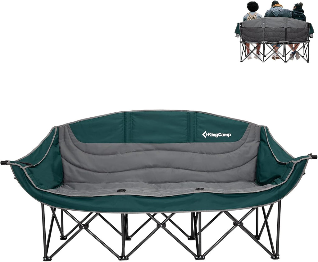 KingCamp Double Camping Chair, Oversized 880lbs Heavy Duty Loveseat XL