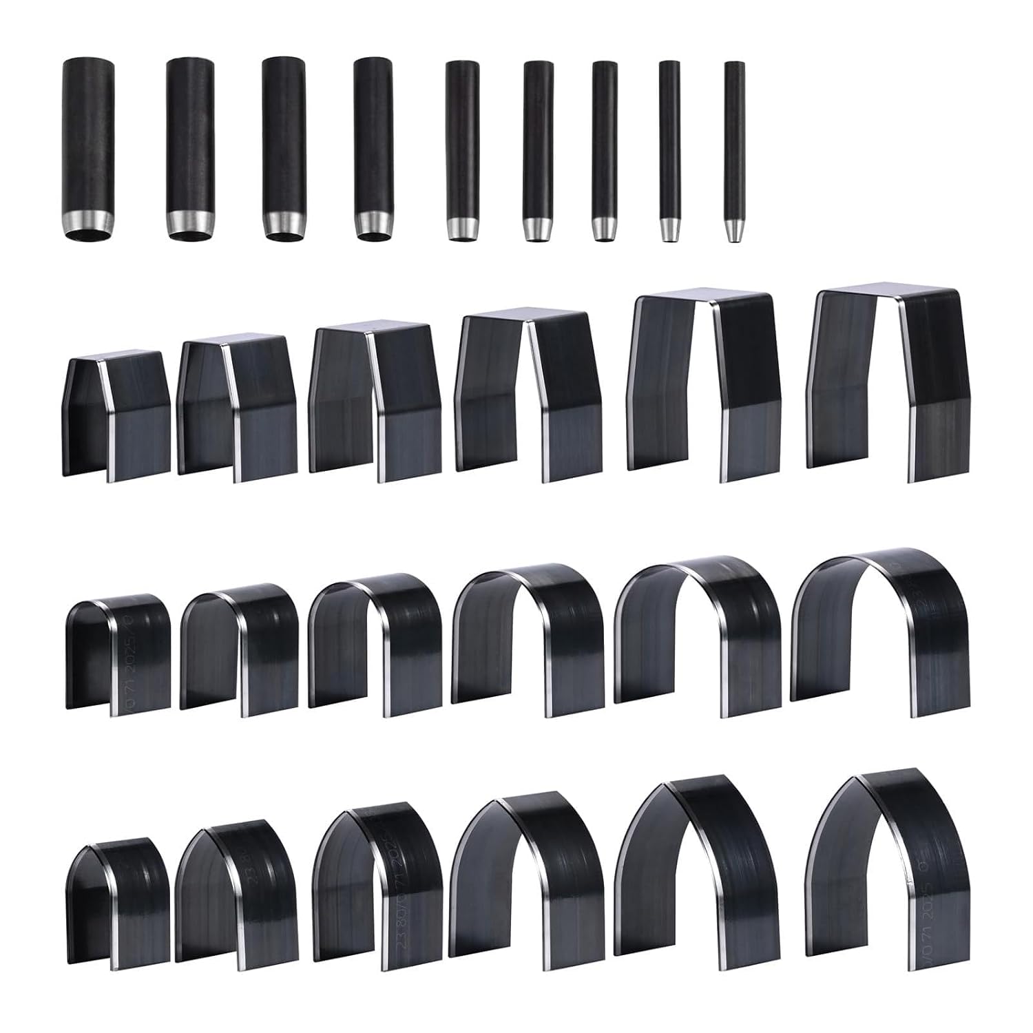 Leather Circle Cutter Tool Set 27 Pcs Leather Punch Set, 9 Round Hole18 Decorative Belt End Punches for Leatherworking, with EVA Case Rubber Mat for Belt, Strap, Bag Making