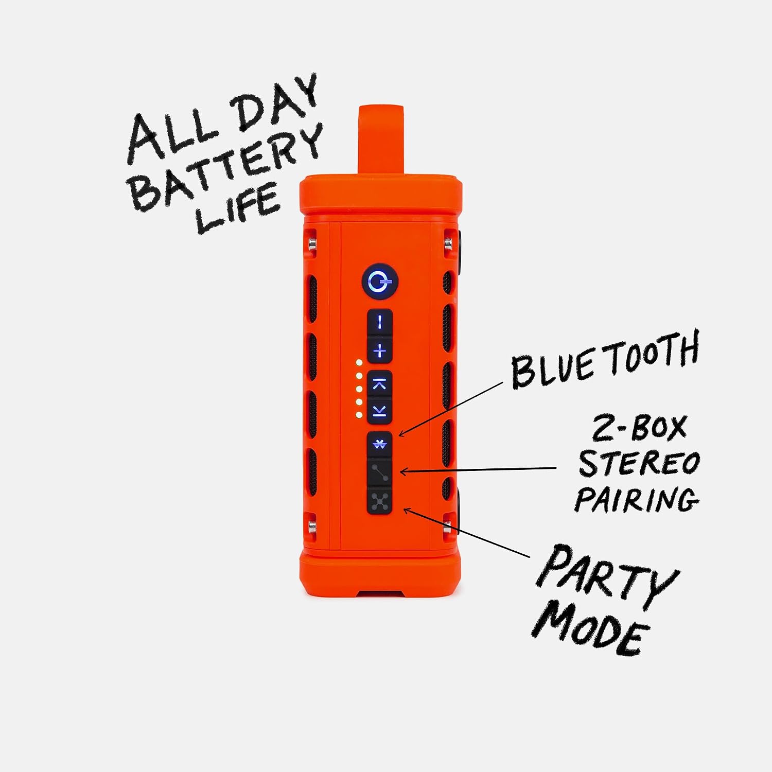 Turtlebox Ranger, Ultra-Portable Bluetooth Speaker, Waterproof, Orange