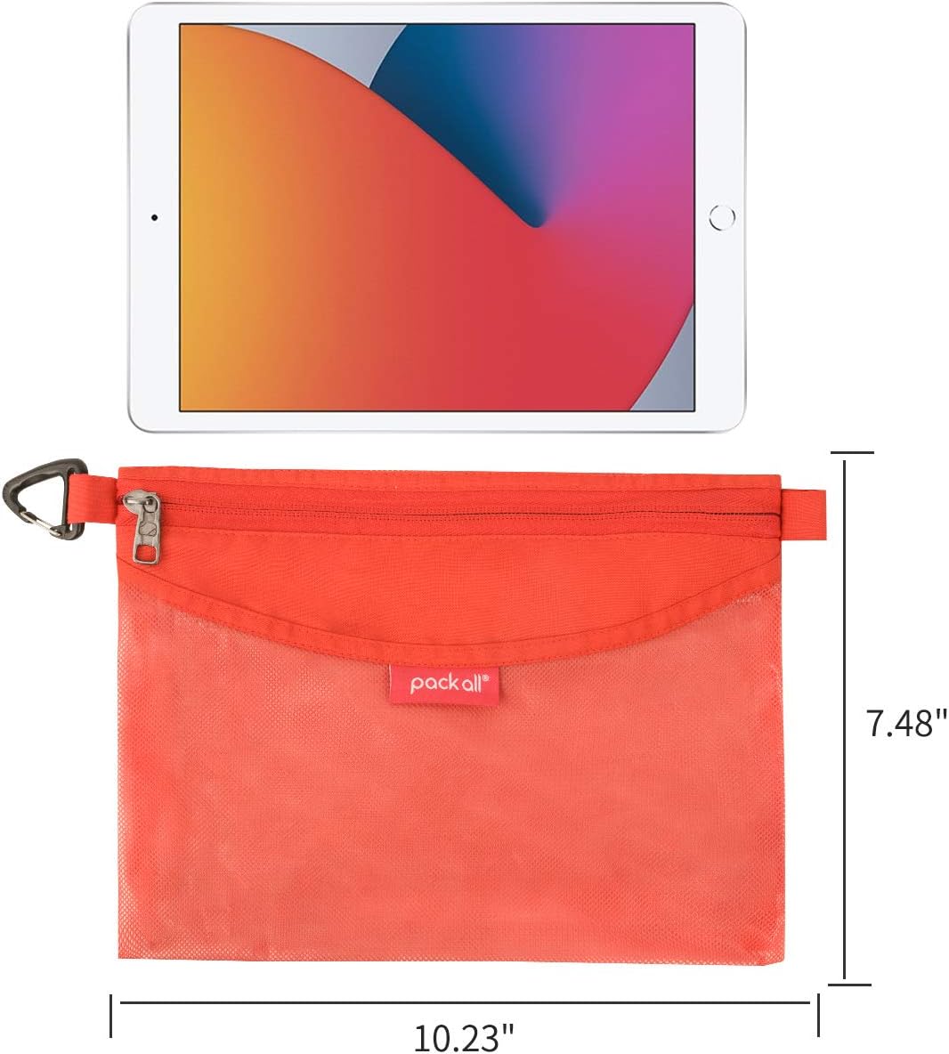 pack all Water-Resistant Zipper Pouch, Mesh Zipper Bag, 10.23"x7.48"
