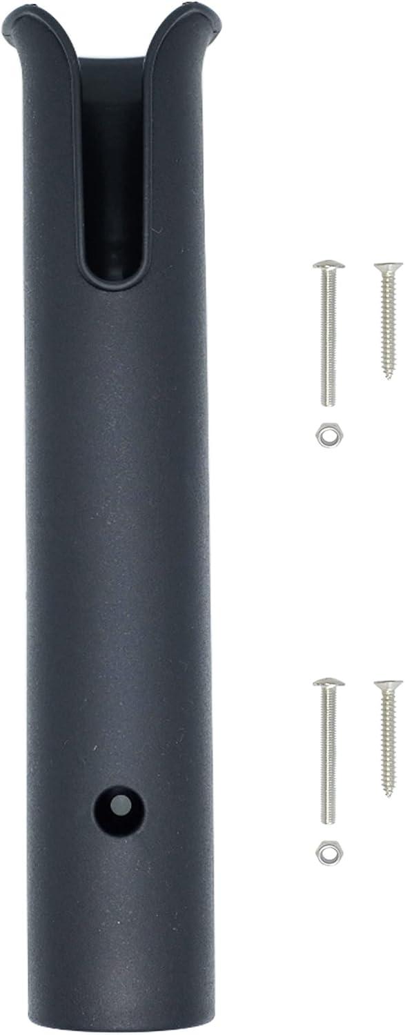 Wall Mounted Fishing Rod Holders Tubes Links Fishing Rod Holder Rack Rests (2-TUBE Black-HiUmi)