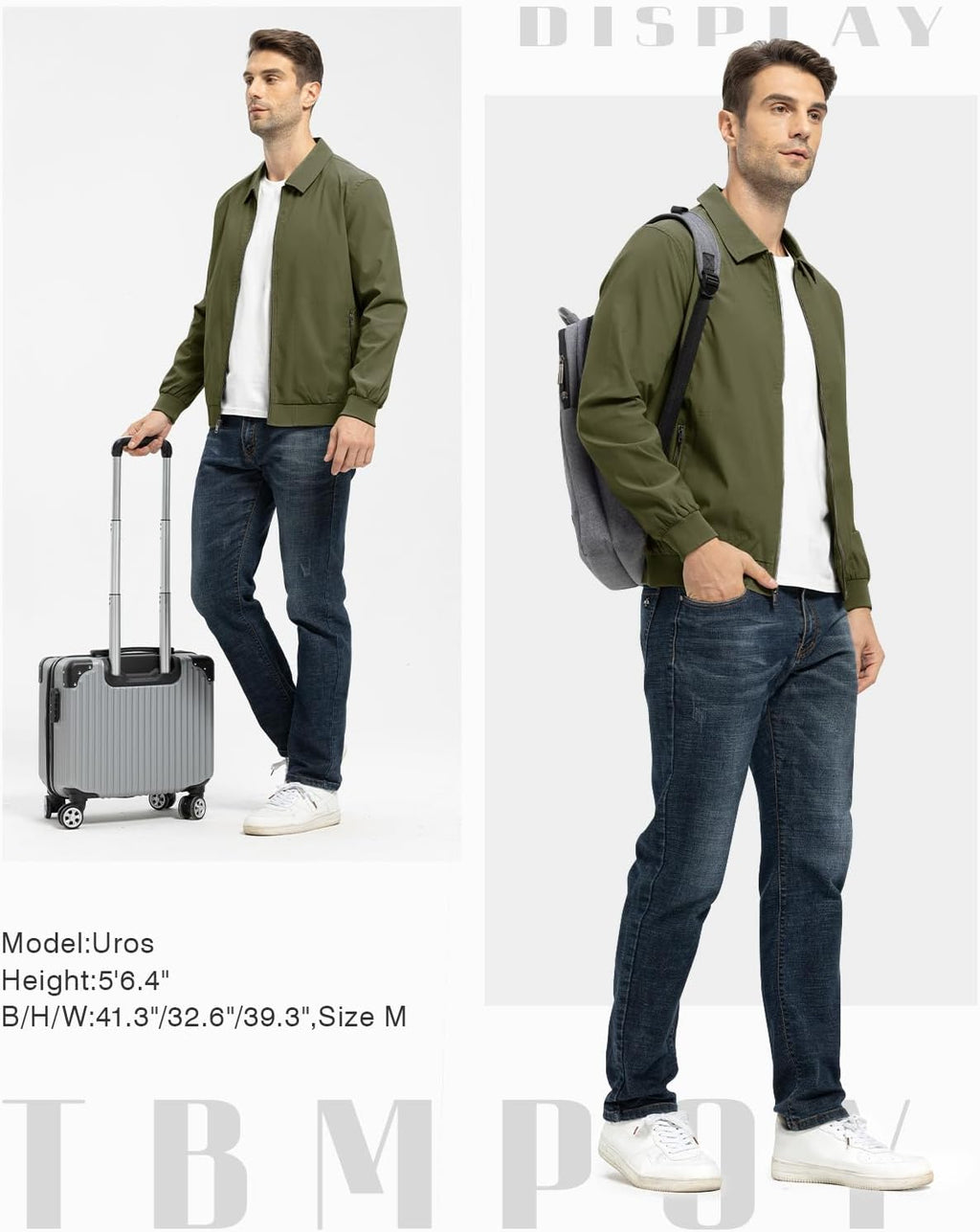 TBMPOY Mens Lightweight Jackets Casual Stylish Windbreakers for Men Light Track Jacket Laydown Collar Fall Golf Coats