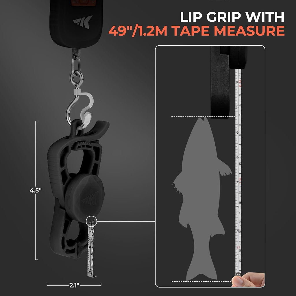 KastKing ToughTide USB Charging Fish Scale with Lip Gripper, Black Combo