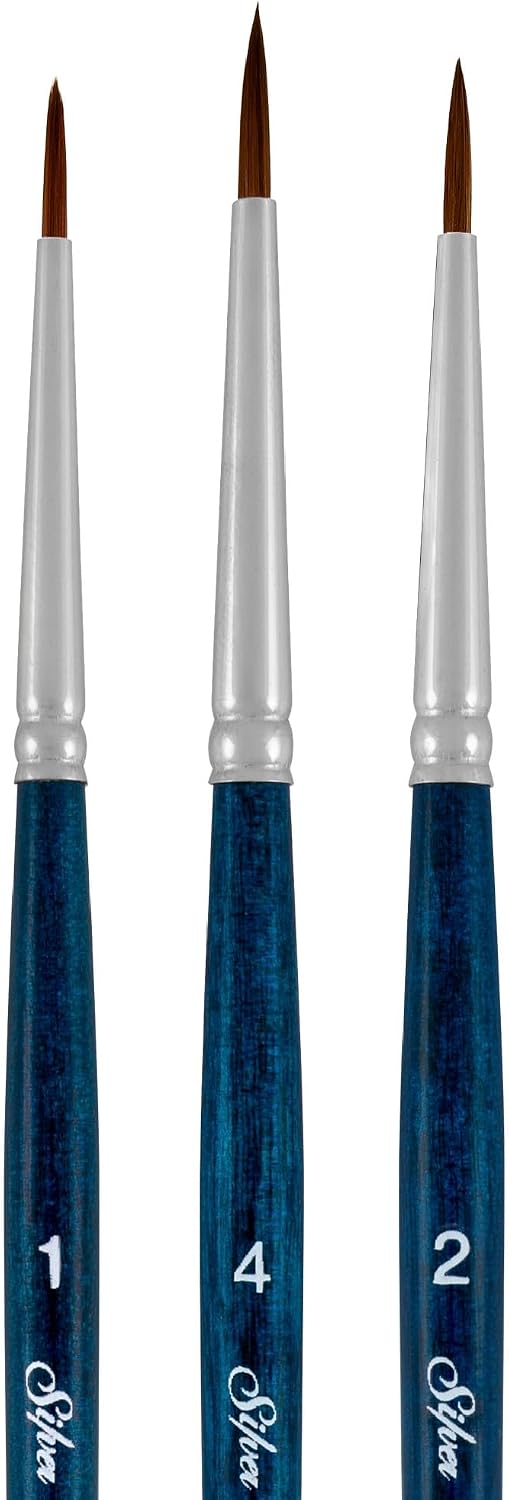 Silver Brush Limited BelleAqua Basic Round Watercolor Paintbrush Set, 3pc