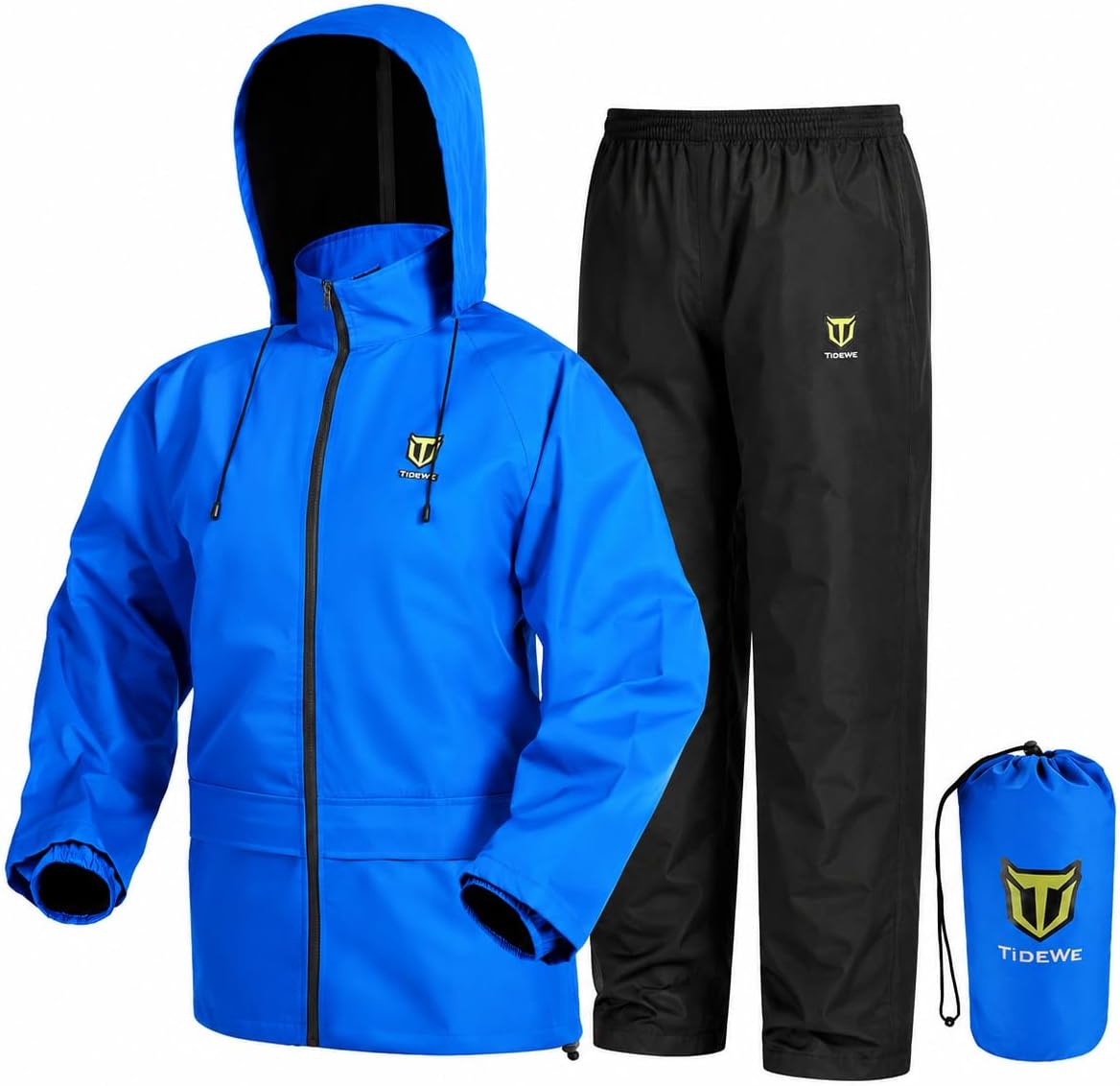 TIDEWE Rain Suit for Men, Waterproof Lightweight 2-Piece Rain Gear