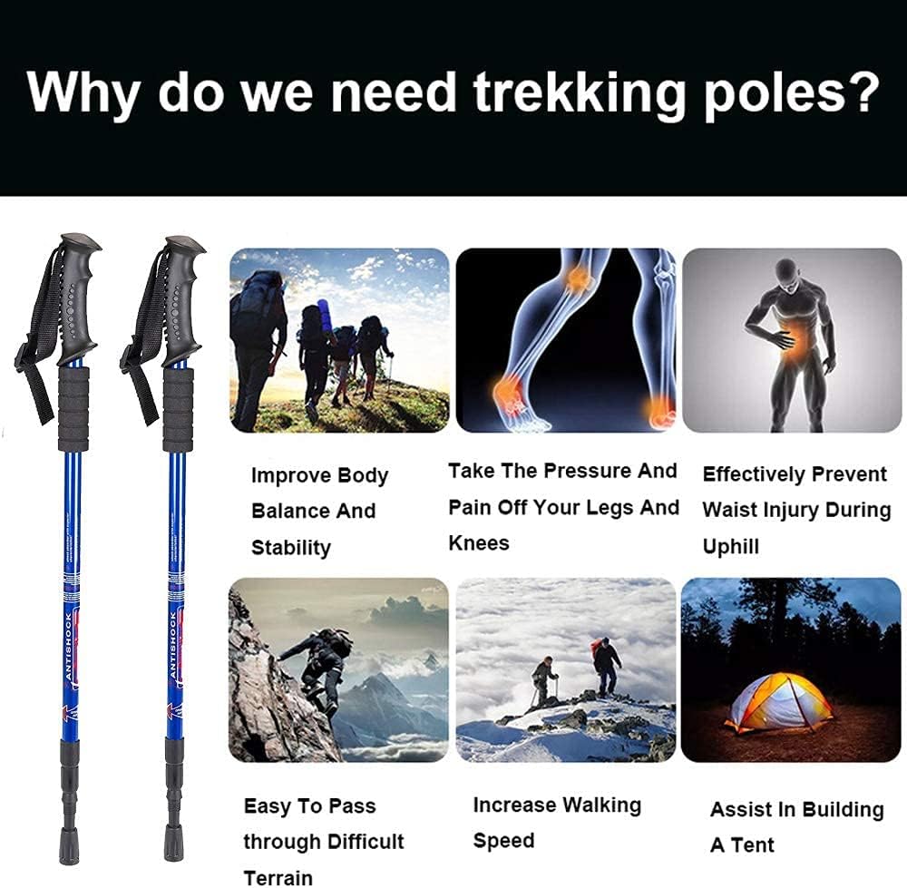 Aihoye Hiking Trekking Poles, 2 Pack Walking Hiking Sticks for Men &Women
