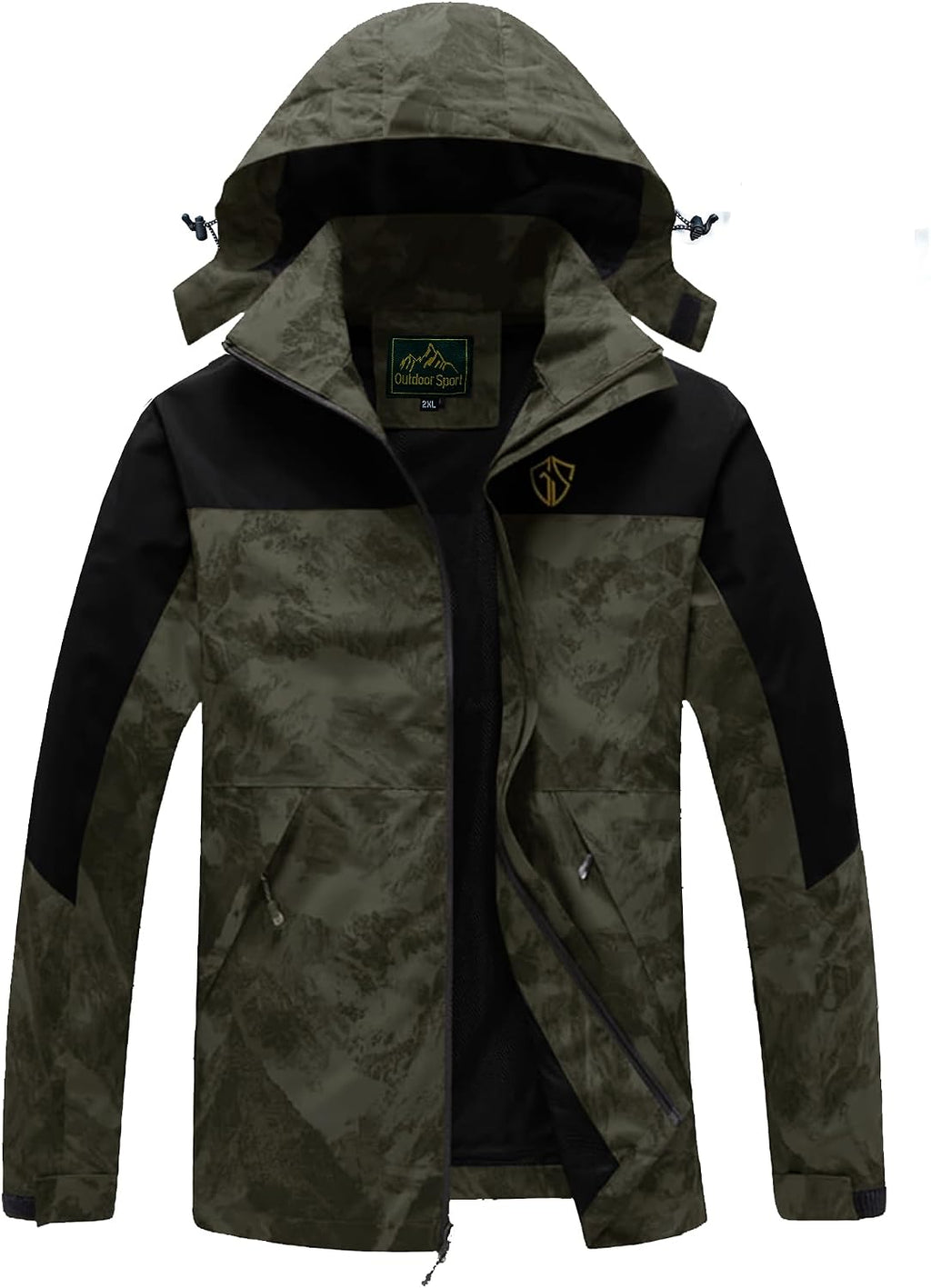 GIISAM Rain Jacket for Men, Mens Waterproof Raincoat Lightweight Rain Jackets Outdoor Rain Coat Windbreaker with Hood