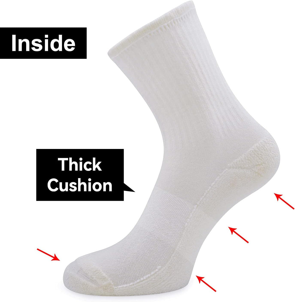Socks Daze Crew Warm Merino Wool Blend Cushioned Hiking Socks for Men Women