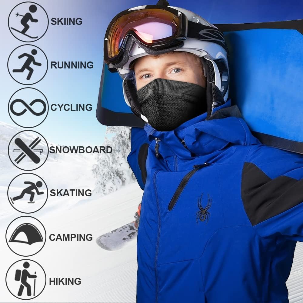 WTACTFUL 1-2 Pack Winter Neck Gaiter Neck Warmer Ski Mask for Men Women