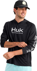 HUK Mens Pursuit Vented Long Sleeve Hoodie, Fishing Shirt with Hood