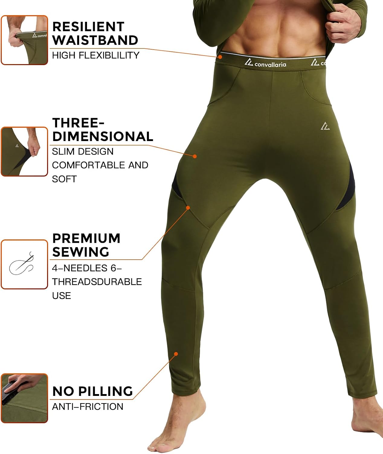 Mens Thermal Underwear Long Johns Set Cold Weather Hunting Base Layer
