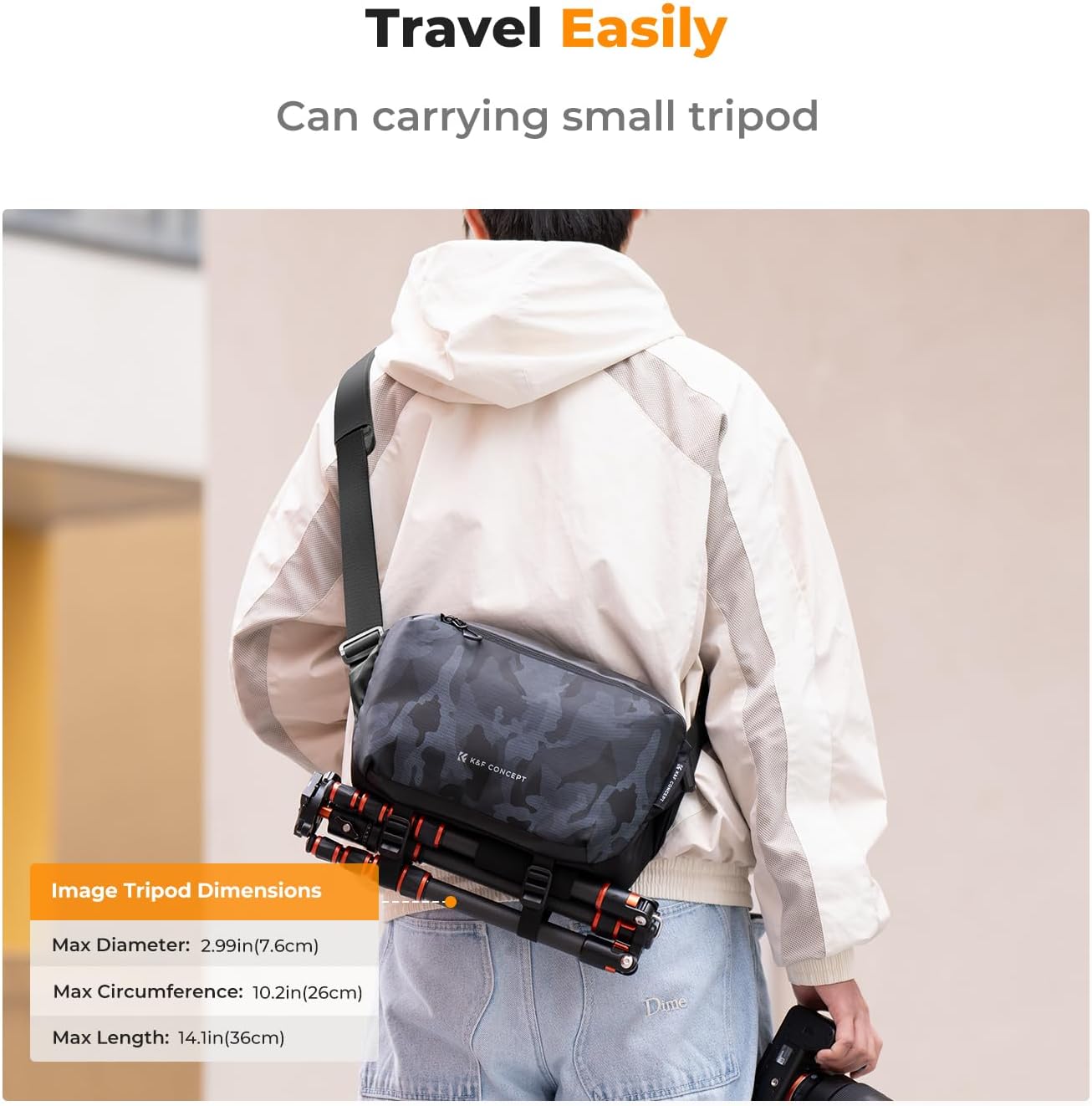 K&F CONCEPT 2 in 1 Camera Sling Bag, Everyday Shoulder Bag