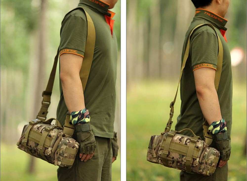 Utility 3P Military Tactical Duffle Waist Bags MOLLE Assault Shoulder Backpack Multifunction EDC Pouches Heavy Duty Fanny Packs (CP camouflage)