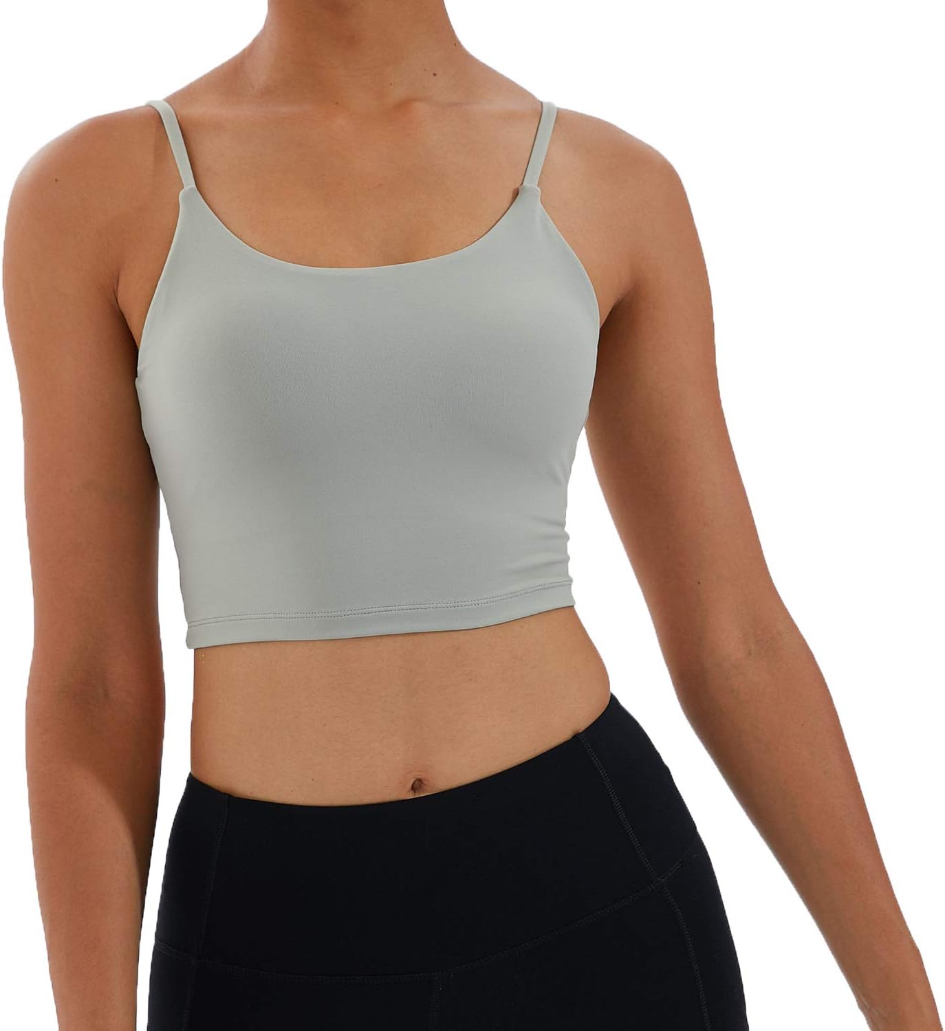 Women's Strappy Stretch Sports Bra Longline Yoga Tank Top Fitness Bra Workout Camisole Crop Tops for Teen Girl