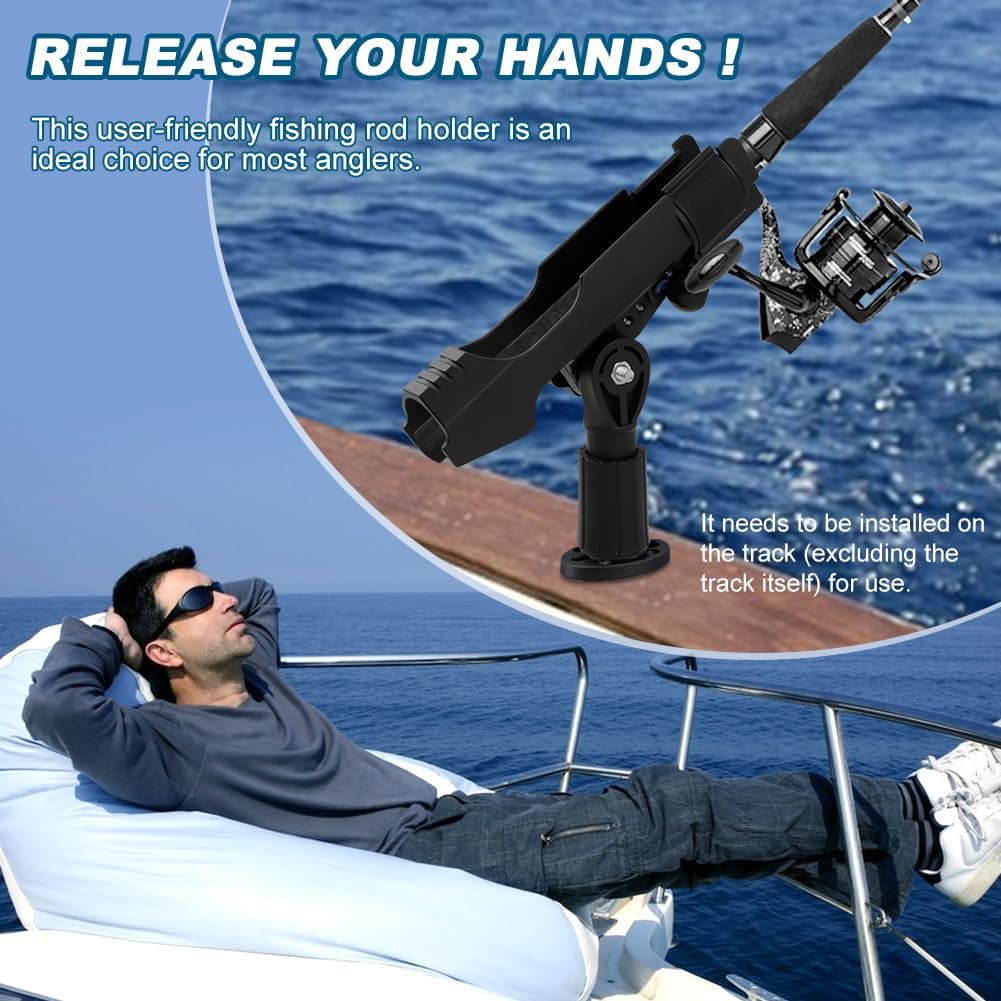 2‑Pack Kayak Fishing Rod Holders, 360° Adjustable Pole Holders for Boats