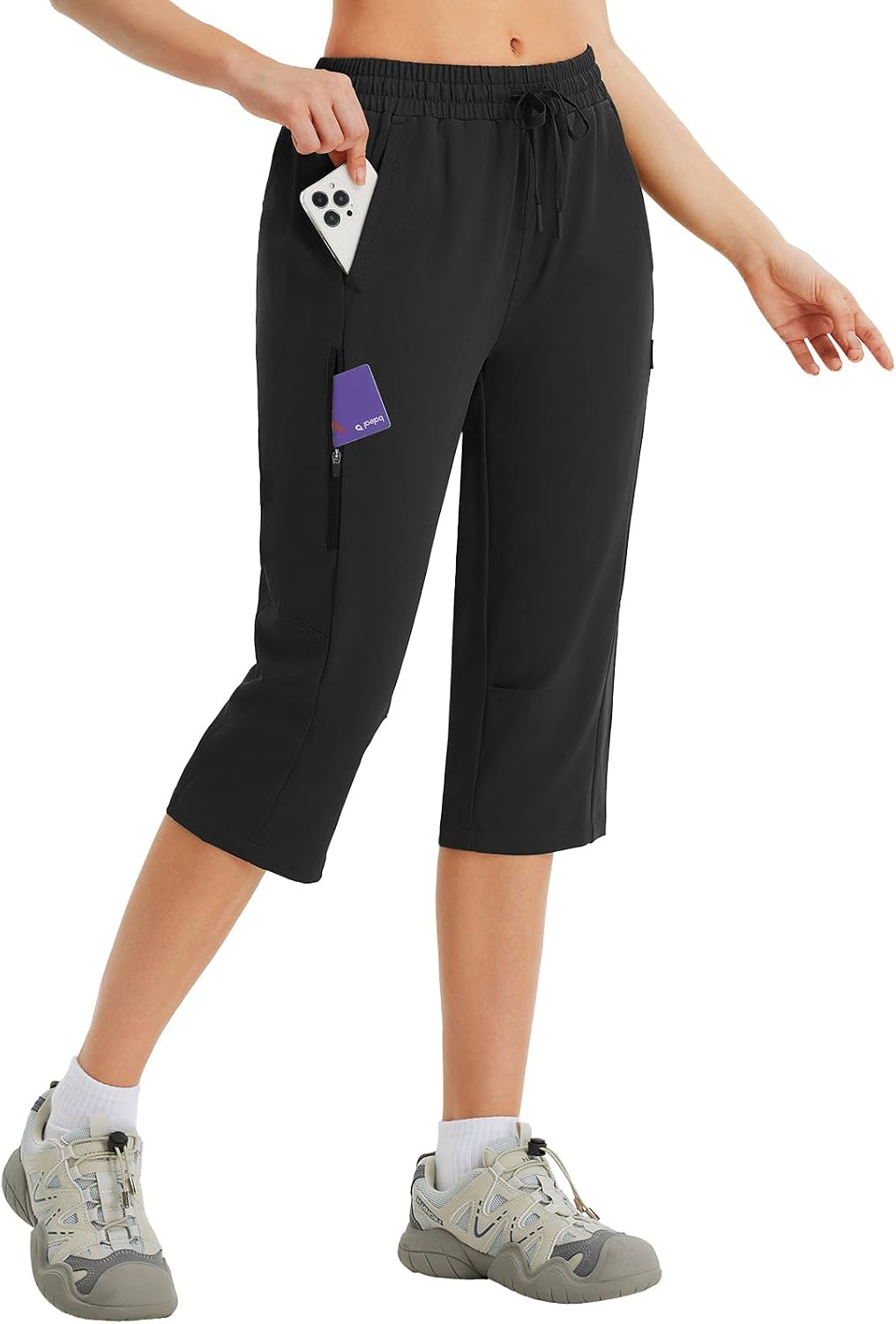 baleaf Womens's Hiking Shorts Below Knee Quick Dry Capris