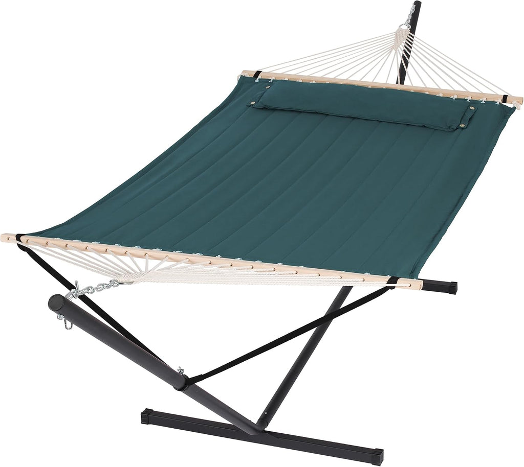 SUNCREAT 2 Person Hammock with Stand, 475 lbs Capacity, Dark Grey