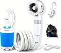 Portable Shower, USB Rechargeable Camping Shower Pump with Adjustable Pressure Head for Camping, Beach, Pet Bath, Car Wash, Garden & Travel Emergency