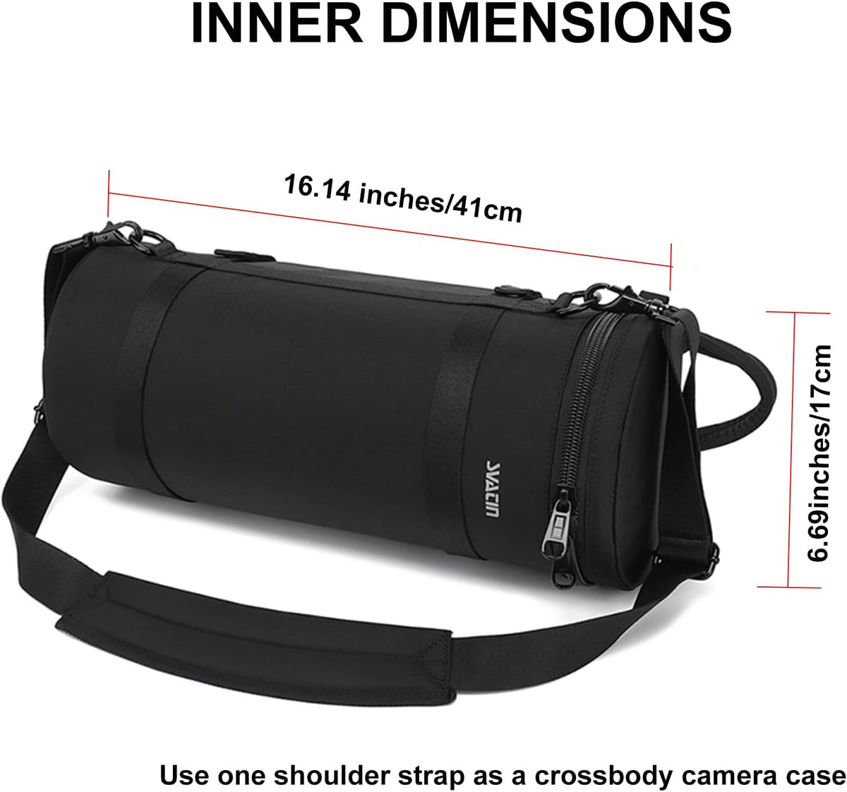 Large Camera Lens Case Bag,Barrel Shaped Shockproof Protective Padded Long Telephoto Lens Backpack Pouch Fits for SONY A7 FE200-600mm F5,6-6.3GOSS/Canon 70-200F2.8