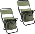 LEADALLWAY Fishing Chair with Cooler Bag Compact Fishing Stool Foldable Small Hunting Chair 12.2" Seat Depth,12.6" Seat Width