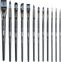 Transon Artist Paint Brush Set of 12 for Watercolor Acrylic Gouache Oil and Tempera Painting