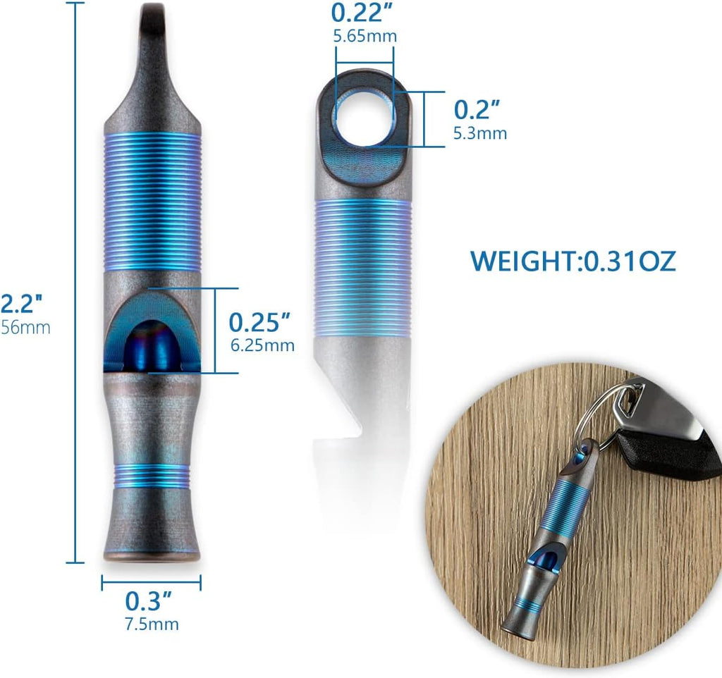 WeKnife Titanium Emergency Whistle Survival Loud, with Paracord
