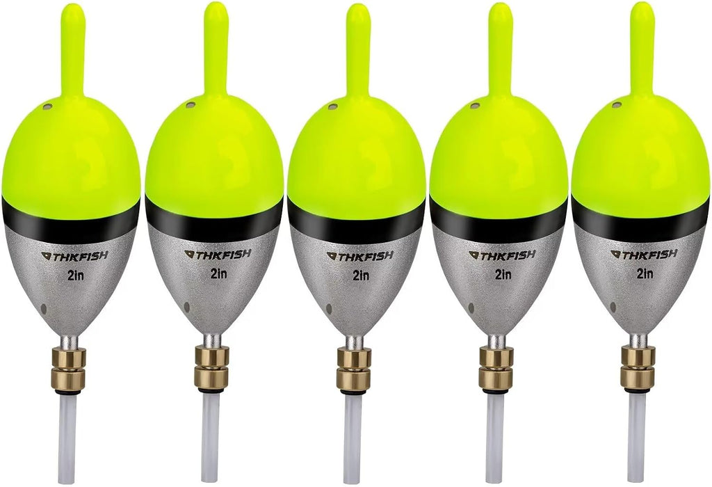 THKFISH Wood Slip Bobber for Fishing with Brass Weighted Crappie Floats