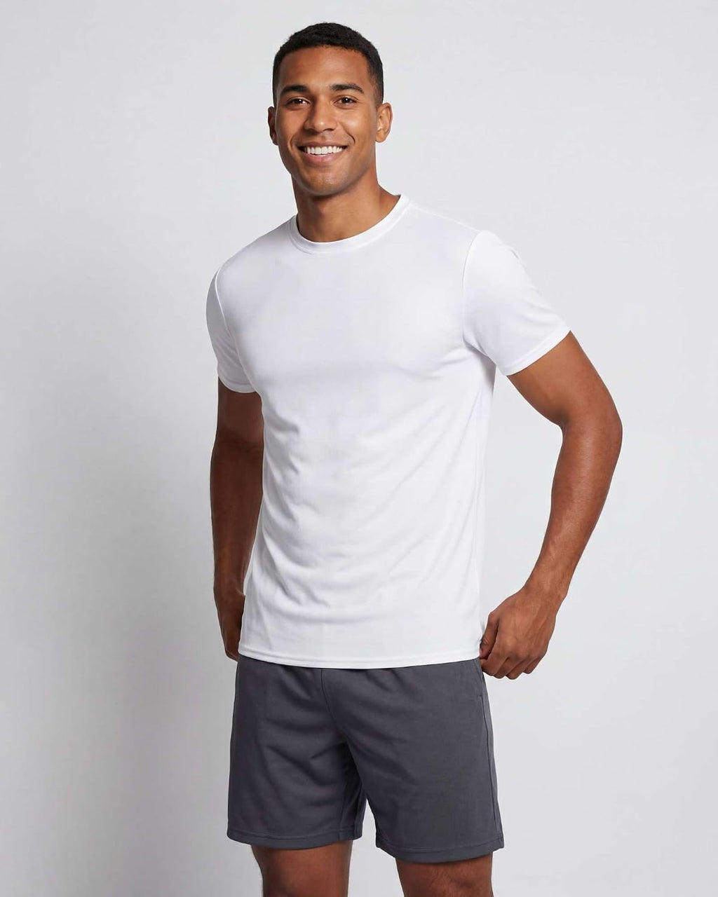 5 Pack Men's Dry Fit Workout T Shirts Crew Neck Athletic Gym Running Tees
