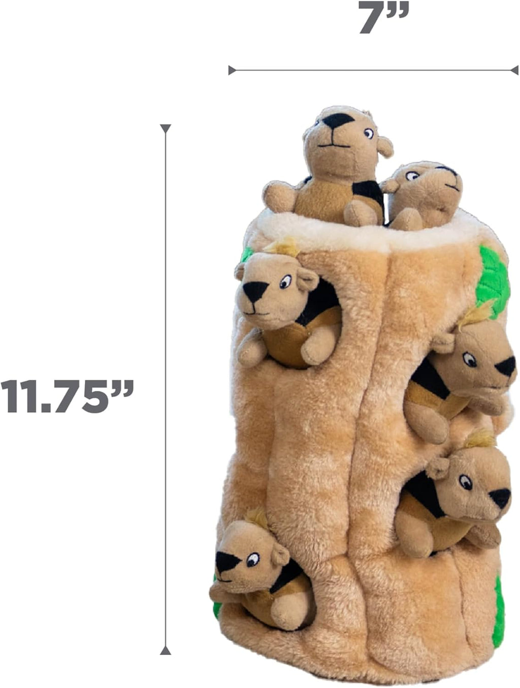 Outward Hound Hide-A-Squirrel Plush Squeaky Dog Toy, XL, 7" x 11.8"