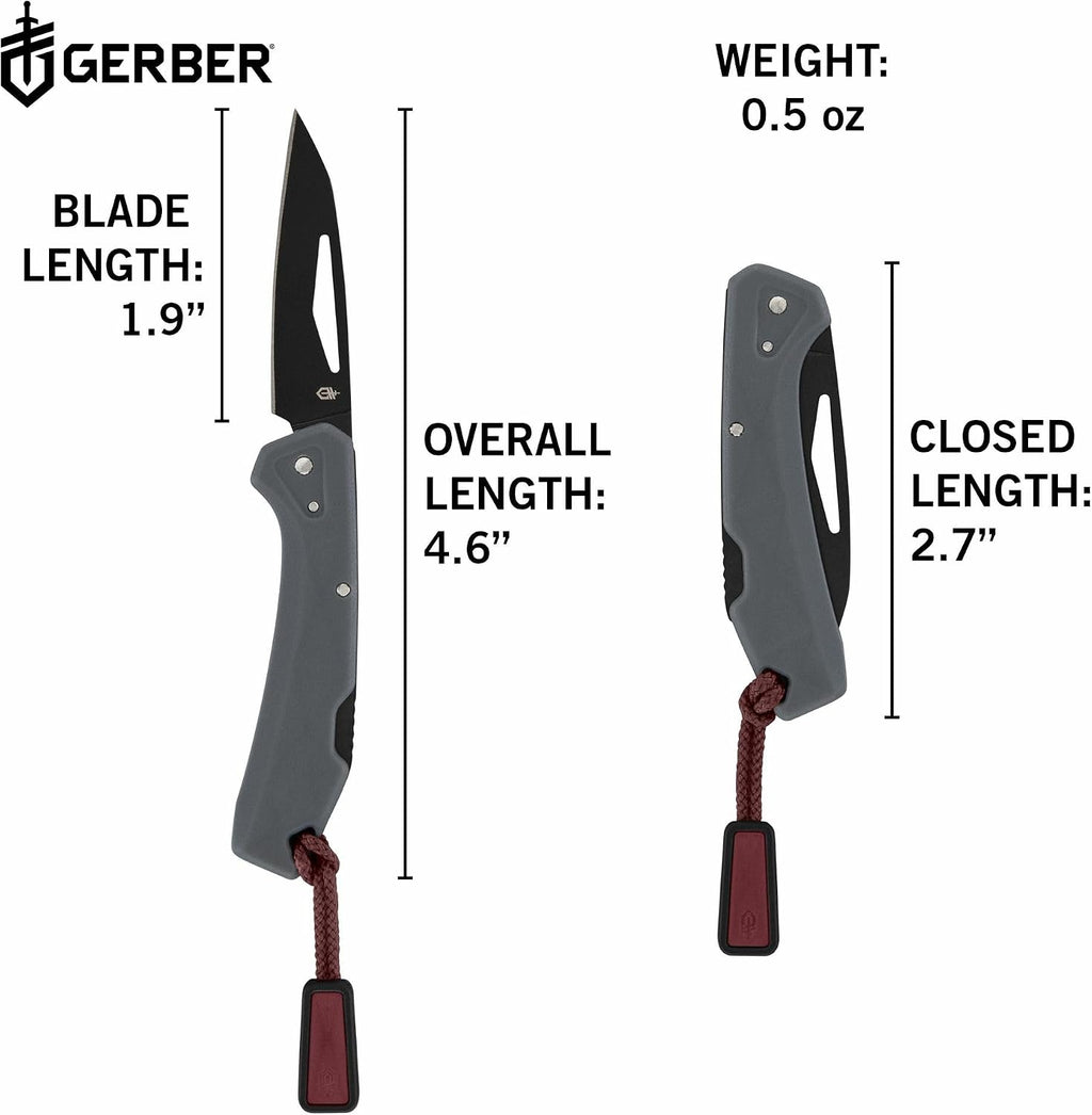 Gerber Gear LST Mini - Lightweight Folding Pocket Knife for Hiking, Camping - EDC Tool - Durable Stainless Steel Blade - Gray