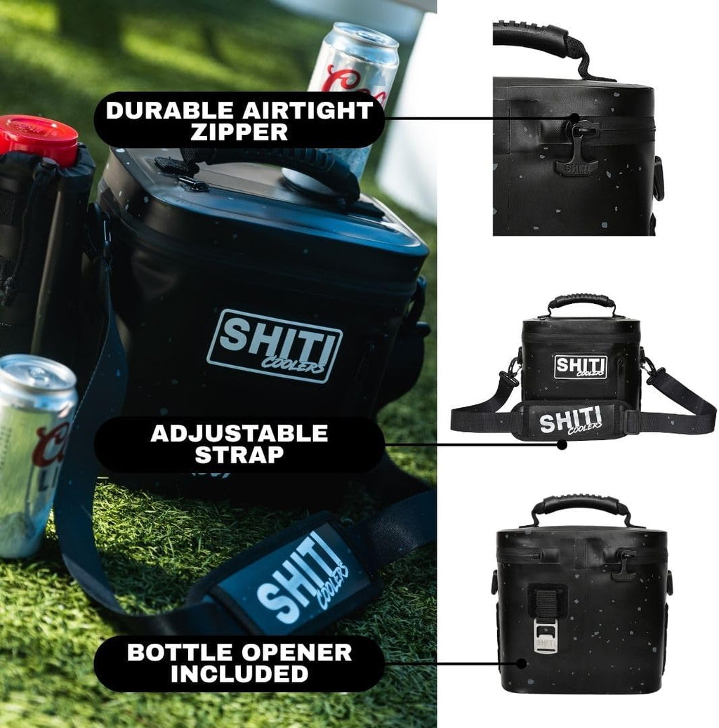 SHITI Coolers Cooler for Camping, Travel, Beach, Soft Lunch Box for Food, Drinks & Ice, Portable, Waterproof 24 Hr Insulated Bag with Shoulder Straps, Customizable