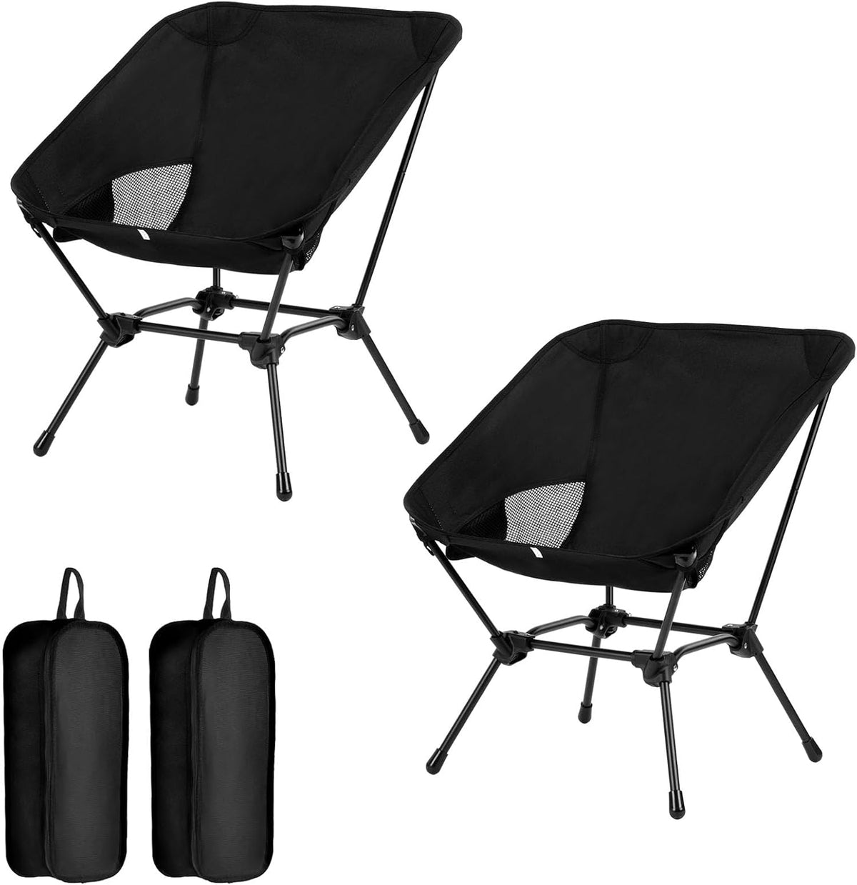 Low Back Camping Chair for Outdoor, 2-in-1 Height Adjustable, Heavy Duty