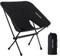 CAMEL CROWN Portable Camping Chair Lightweight Compact Folding Chair Mesh for Outdoor Camp Travel Beach Picnic Festival Hiking Backpacking (Black-1, 1 Pack)
