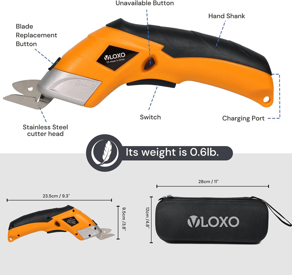 VLOXO Electric Scissors 10000RPM Electric Box Cutter for Cardboard