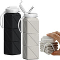 BEAUTAIL Collapsible Water Bottles with Straw 21 oz, Travel Water Bottle