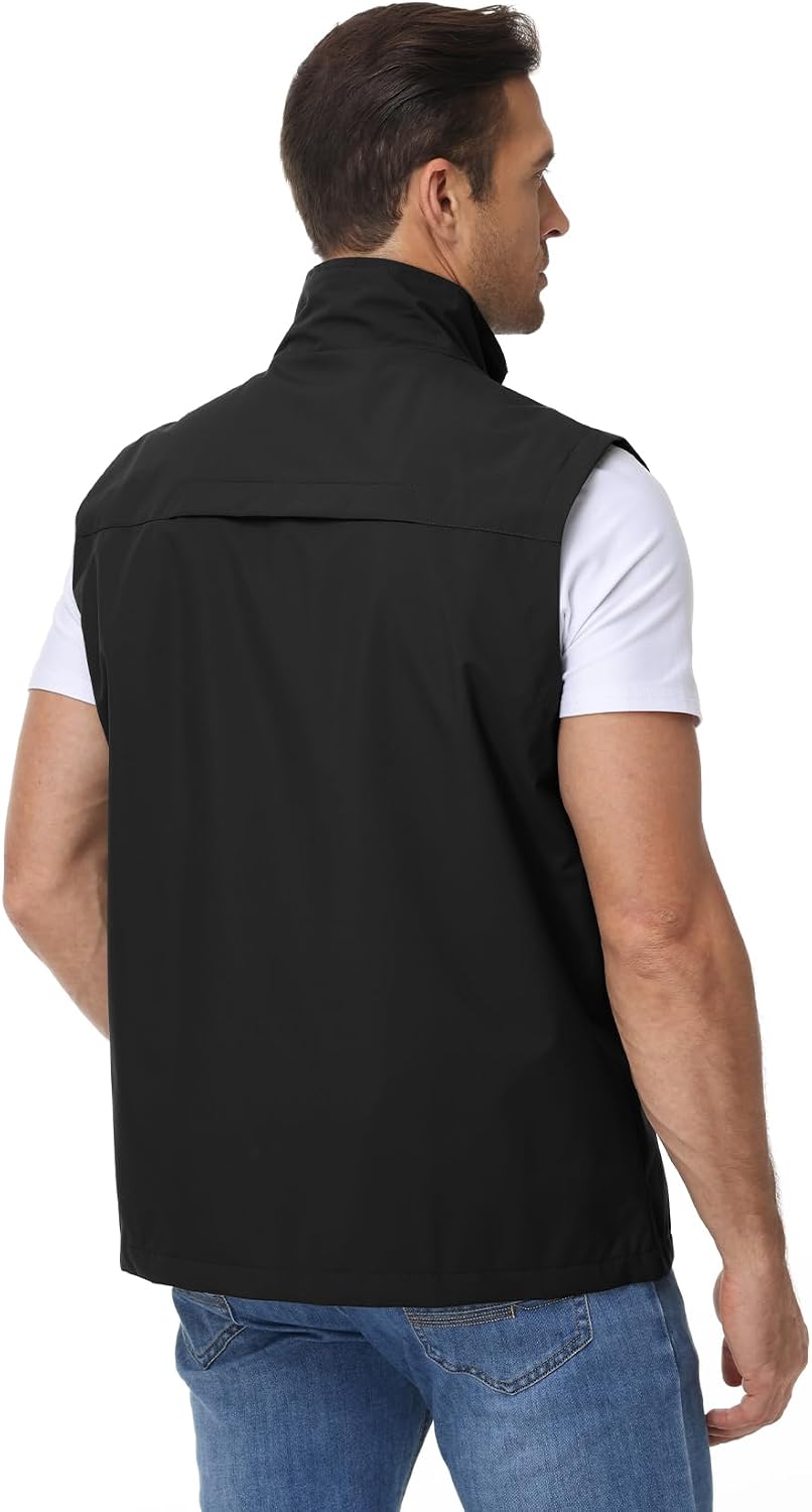 Eisctnd Mens Lightweight Quick Dry Vest Sleeveless Outdwear Utility Jacket