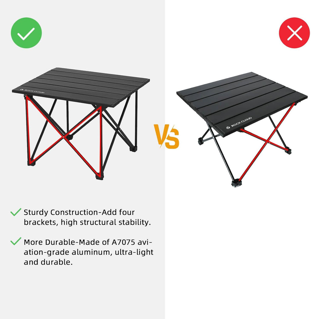 ROCK CLOUD Portable Camping Table Ultralight Aluminum Camp Table Folding Compact Beach Table for Camping Hiking Backpacking Outdoor Picnic