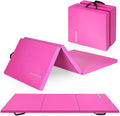 BalanceFrom 6x2 Feet 3-Panel Folding Gymnastics Mat – 2-Inch Thick Pad with Vinyl Surface and Carrying Handles for Tumbling, Yoga, Pilates, Home Workouts, and Martial Arts
