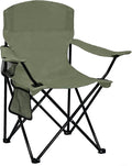 Folding Camping Chair with Cup Holder & Side Storage Bag 300lbs Capacity Lightweight High Back Portable for Beach, Picnic, Sport, Green