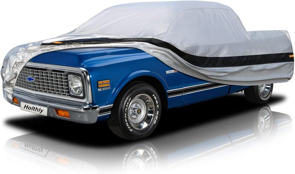 10Layer Truck Cover Waterproof All Weather.Pickup Truck Cover Length: 206-215 inches,Universal Fit Most Regular Cab Short Box Honda Ridgeline Ford Ranger Nissan Frontier Chevy Colorado C10.