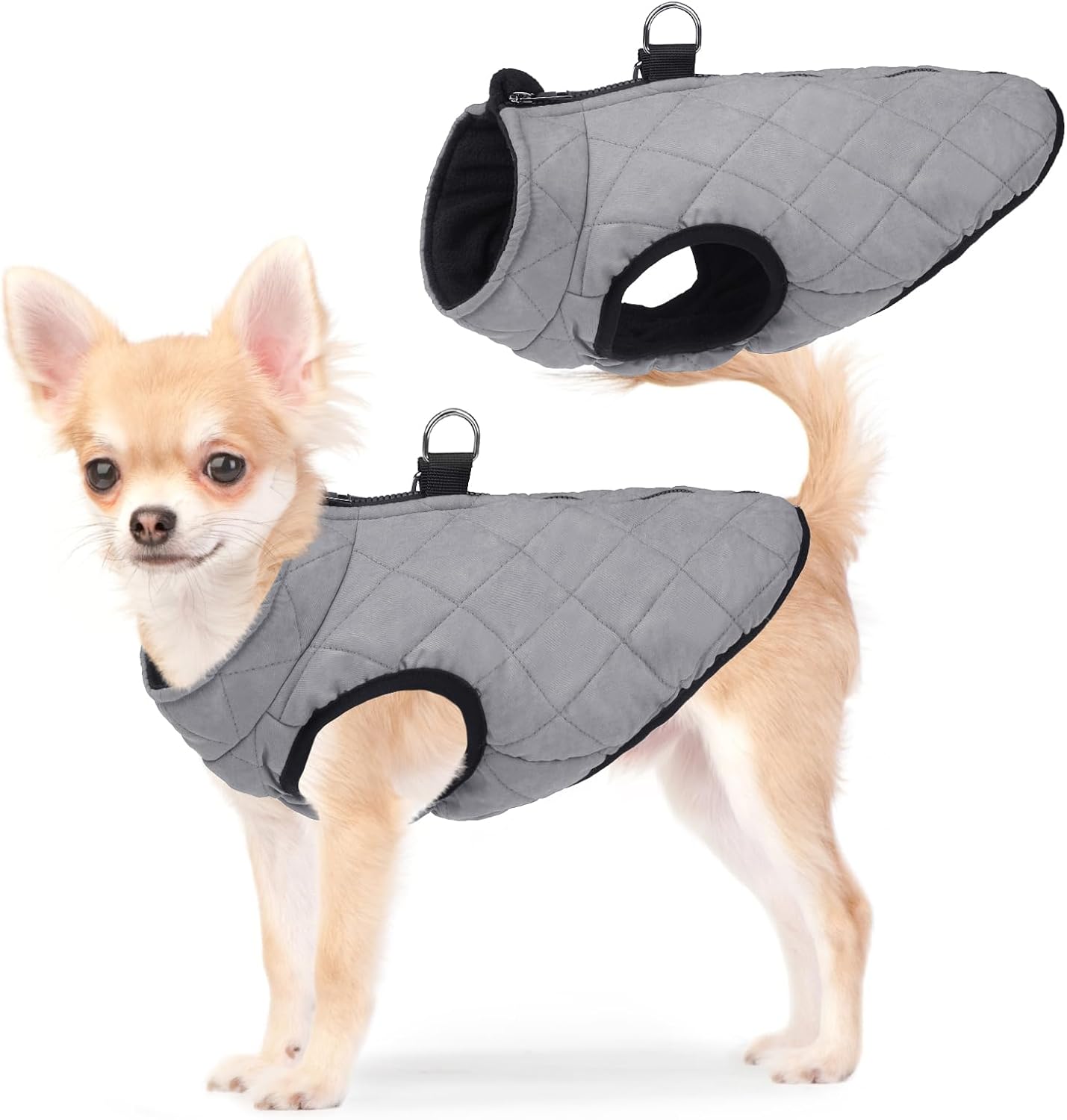 SCENEREAL Winter Dog Vest Coat with Harness Built in