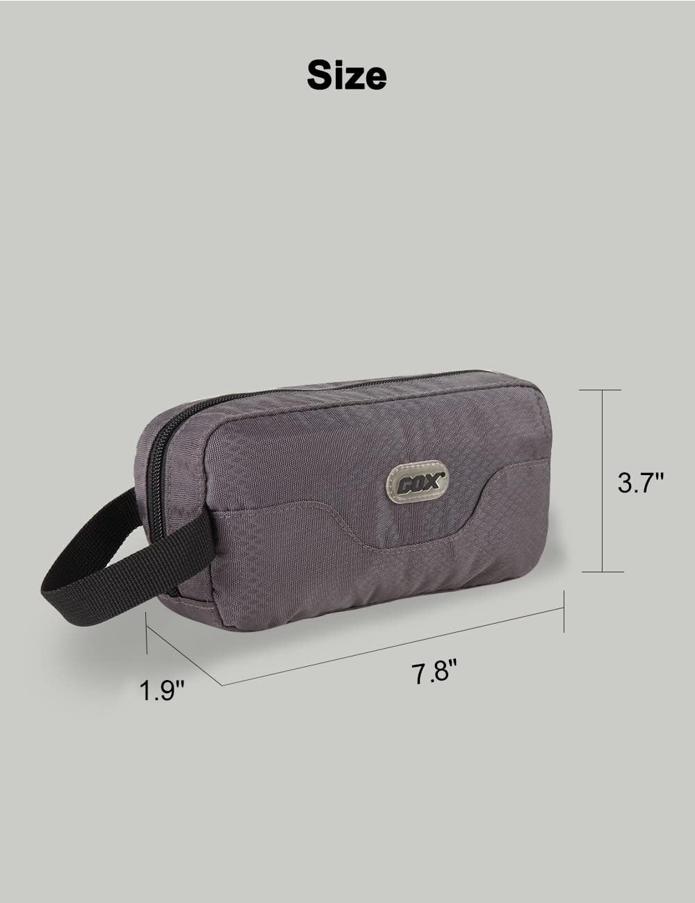 GOX Travel Toiletry Bag for Men Small Toiletry Pouch Orange Dopp Kit Mens Nylon Shave Bag Boys Hanging Toiletry Travel Bag Mini(Grey)