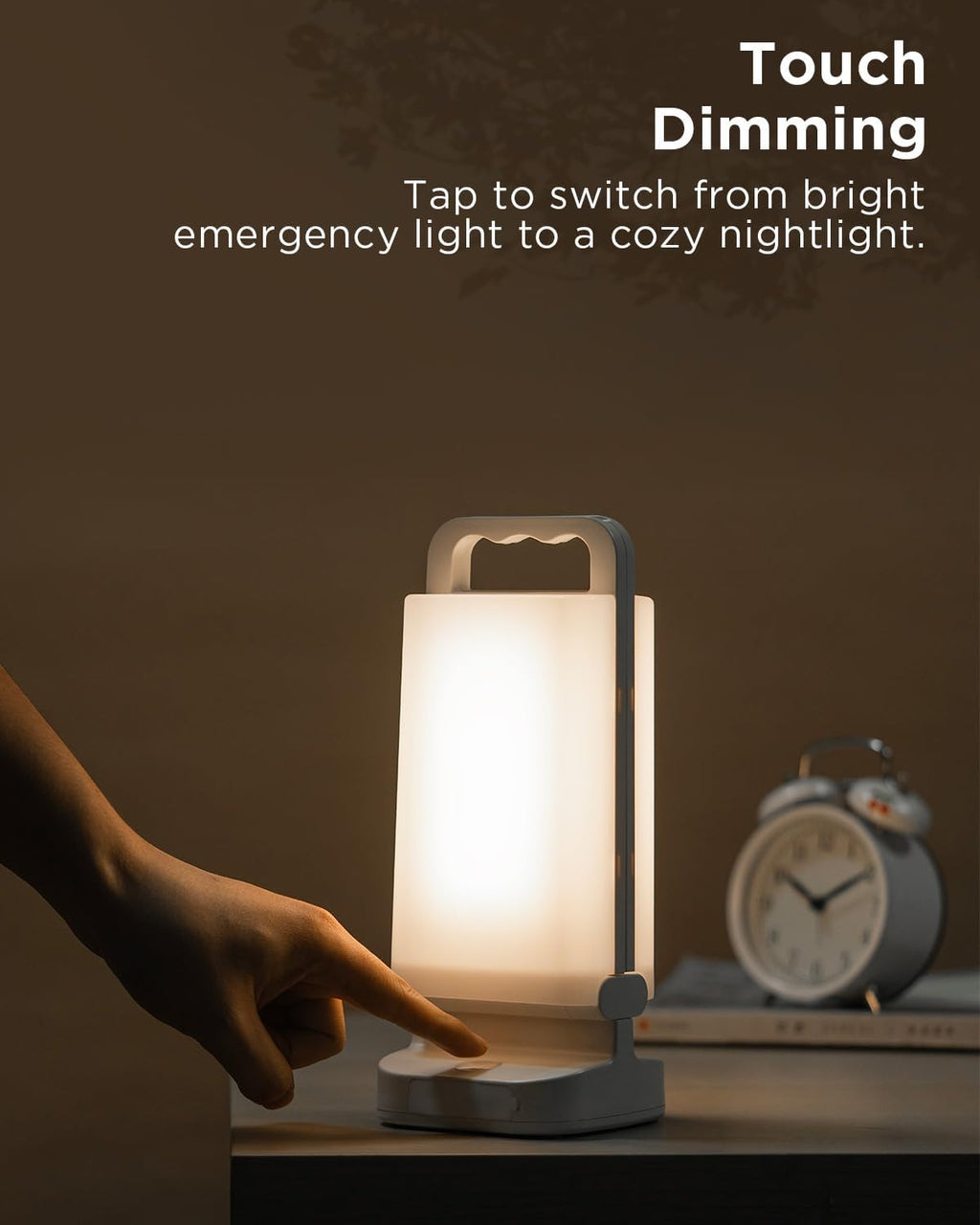 Solar Camping Lantern, Rechargeable Battery Powered Camping Light 6000mAh Up to 80HRS Lasting, Dimmable Night Lamp, Survival gear for Emergency, Power Outages, Outdoor, Indoor
