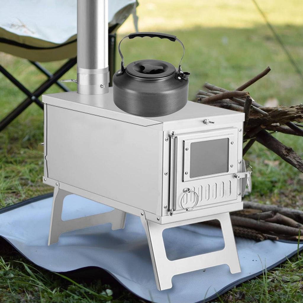 Portable Wood-Burning Stove for Camping with Backpack and 7.2 ft Chimney Pipe; Lightweight and Foldable for Tent, Hunting, Ice Fishing, Travel; Ideal Gift for Campers, Outdoor Accessories